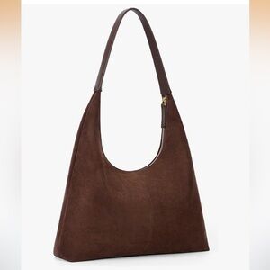 Brown Faux Suede Hobo Bag